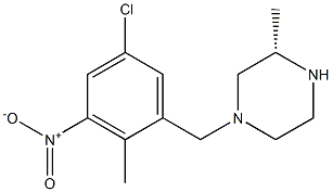 (S)-1-(5-chloro-2-methyl-3-nitrobenzyl)-3-methylpiperazine结构式