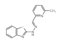 2-Pyridinecarboxaldehyde,6-methyl-, 2-(2-benzothiazolyl)hydrazone结构式