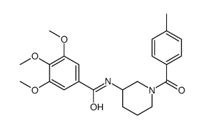 3,4,5-trimethoxy-N-[1-(4-methylbenzoyl)piperidin-3-yl]benzamide结构式