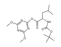 (S)-4,6-dimethoxy-1,3,5-triazin-2-yl 2-((tert-butoxycarbonyl)amino)-4-methylpentanoate结构式