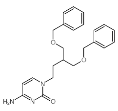 4-amino-1-[4-phenylmethoxy-3-(phenylmethoxymethyl)butyl]pyrimidin-2-one structure