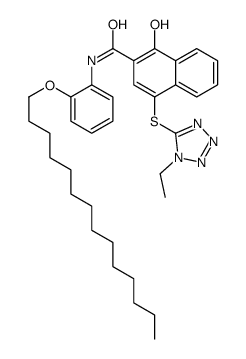 4-[(1-乙基-1H-四唑-5-基)硫代]-1-羟基-N-[2-(十四烷基氧)苯基]-2-萘甲酰胺结构式