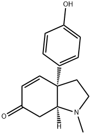 (3aR,7aS)-1,2,3,3a,7,7a-Hexahydro-3a-(4-hydroxyphenyl)-1-methyl-6H-indol-6-one结构式