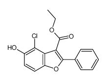 ethyl 4-chloro-5-hydroxy-2-phenyl-1-benzofuran-3-carboxylate结构式