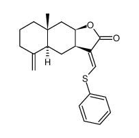 (3aR,4aS,8aR,9aR,E)-8a-methyl-5-methylene-3-((phenylthio)methylene)decahydronaphtho[2,3-b]furan-2(3H)-one Structure