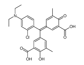 5-[(3-carboxy-5-methyl-4-oxo-2,5-cyclohexadien-1-ylidene)[2-chloro-4-(diethylamino)phenyl]methyl]-3-methylsalicylic acid Structure