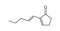 (E)-2-pent-1-enyl-2-cyclopentenone Structure