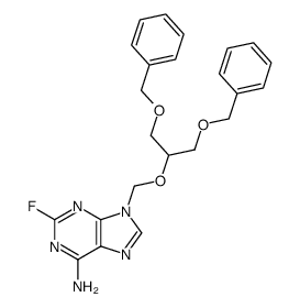 9-(((1,3-bis(benzyloxy)propan-2-yl)oxy)methyl)-2-fluoro-9H-purin-6-amine Structure