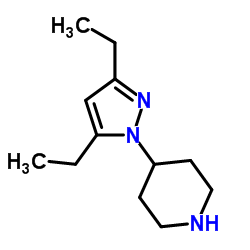 4-(3,5-Diethyl-1H-pyrazol-1-yl)piperidine Structure