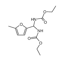 N,N'-[(5-methyl-furan-2-yl)-methanediyl]-bis-carbamic acid diethyl ester结构式