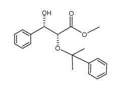 (2R,3S)-3-hydroxy-2-(1-methyl-1-phenylethoxy)-3-phenylpropanoic acid methyl ester Structure