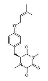 [3S,(-)]-3-[p-[(3-Methyl-2-butenyl)oxy]benzyl]-1,4-dimethyl-6-thioxopiperazine-2,5-dione结构式