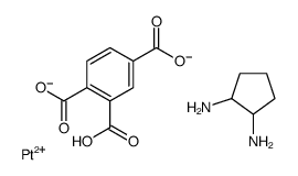 benzene-1,2,4-tricarboxylate,cyclopentane-1,2-diamine,hydron,platinum(2+)结构式