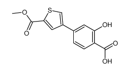 2-hydroxy-4-(5-methoxycarbonylthiophen-3-yl)benzoic acid结构式