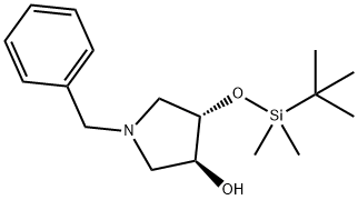 (3S,4S)-1-苄基-4-[(叔丁基二甲基硅烷基)氧基]吡咯烷-3-醇结构式