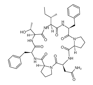 cyclo[-Asn-Pro-Phe-Thr-Ile-Phe-Pro-]结构式