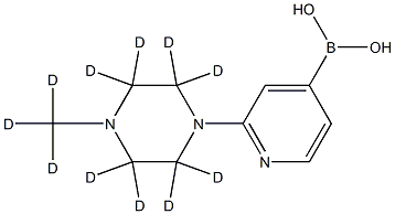 (2-(4-(methyl-d3)piperazin-1-yl-2,2,3,3,5,5,6,6-d8)pyridin-4-yl)boronic acid结构式