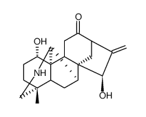 (20S)-1α,15β-Dihydroxy-4β-methyl-16-methylene-7α,20-cycloveatchan-12-one Structure