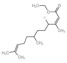 2,10-Dodecadienoicacid, 4-fluoro-3,7,11-trimethyl-, ethyl ester picture