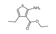 3-Thiophenecarboxylicacid,2-amino-4-ethyl-,ethylester(9CI)结构式