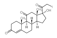 (8S,9S,10R,13S,14S,17R)-17-hydroxy-17-(2-iodoacetyl)-10,13-dimethyl-1,2,6,7,8,9,12,14,15,16-decahydrocyclopenta[a]phenanthrene-3,11-dione Structure