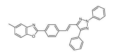 2-{4-[2-(2,5-diphenyl-2H-[1,2,3]triazol-4-yl)-vinyl]-phenyl}-5-methyl-benzooxazole结构式