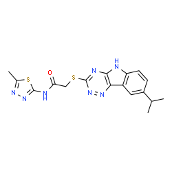 Acetamide, 2-[[8-(1-methylethyl)-2H-1,2,4-triazino[5,6-b]indol-3-yl]thio]-N-(5-methyl-1,3,4-thiadiazol-2-yl)- (9CI) picture