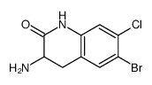 3-amino-6-bromo-7-chloro-3,4-dihydro-1H-quinolin-2-one结构式