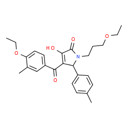 4-(4-ethoxy-3-methylbenzoyl)-1-(3-ethoxypropyl)-3-hydroxy-5-(4-methylphenyl)-1,5-dihydro-2H-pyrrol-2-one Structure