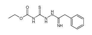 [N'-(2-phenyl-acetimidoyl)-hydrazinothiocarbonyl]-carbamic acid ethyl ester Structure