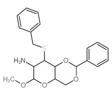 Altropyranoside, methyl2-amino-3-S-benzyl-4,6-O-benzylidene-3-deoxy-3-thio-, a-D- (8CI)结构式