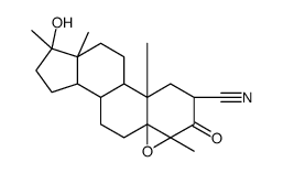 (2α,4α,5α,17β)-4,5-epoxy-17-hydroxy-4,17-dimethyl-3-oxoandrosta-2-carbonitrile structure