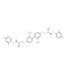 calcium 4,4'-bis[[1-[[(2,4-dimethylphenyl)amino]carbonyl]-2-oxopropyl]azo][1,1'-biphenyl]-2,2'-disulphonate结构式