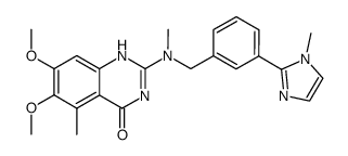 6,7-dimethoxy-5-methyl-2-{methyl-[3-(1-methyl-1H-imidazol-2-yl)-benzyl]-amino}-1H-quinazolin-4-one结构式