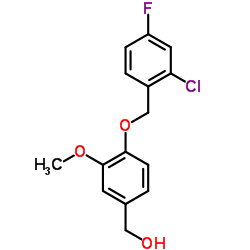 (4-((2-CHLORO-4-FLUOROBENZYL)OXY)-3-METHOXYPHENYL)METHANOL structure