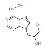 3-[6-(hydroxyamino)purin-9-yl]propane-1,2-diol结构式