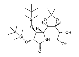 4-amino-4-deoxy-2,3-di-O-tert-butyldimethylsilyl-5,6-O-isopropylidene-D-erythro-L-altro-octono-1,4-lactam结构式