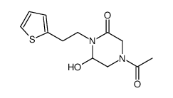 4-acetyl-6-hydroxy-1-(2-thiophen-2-ylethyl)piperazin-2-one结构式