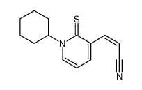 Z-3-(2-cyanovinyl)-1-cyclohexyl-2(1H)-pyridinethione Structure