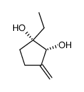 (1S,2R)-1-Ethyl-3-methylene-cyclopentane-1,2-diol结构式