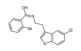 2-bromo-N-[2-(5-chloro-1-benzothiophen-3-yl)ethyl]benzamide结构式