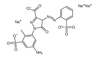 trisodium 1-(5-amino-2-methyl-3-sulphonatophenyl)-4,5-dihydro-5-oxo-4-[(2-sulphonatophenyl)azo]-1H-pyrazole-3-carboxylate picture