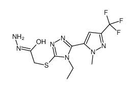 2-({4-Ethyl-5-[1-methyl-3-(trifluoromethyl)-1H-pyrazol-5-yl]-4H-1 ,2,4-triazol-3-yl}sulfanyl)acetohydrazide Structure