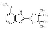 7-甲氧基-1H-吲哚-2-硼酸频那醇酯结构式