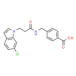 4-({[3-(6-Chloro-1H-indol-1-yl)propanoyl]amino}methyl)benzoic acid结构式