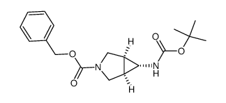 (1α,5α,6α)-6-tert-butoxycarbonylamino-3-aza-bicyclo[3.1.0]hexane-3-carboxylic acid benzyl ester结构式