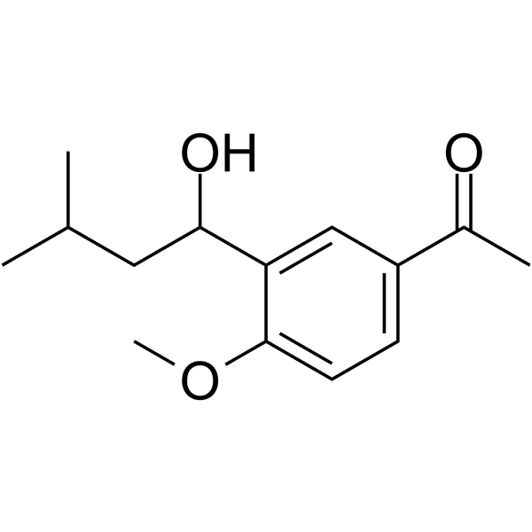 1-(3-(1-Hydroxy-3-methylbutyl)-4-methoxyphenyl)ethan-1-one Structure