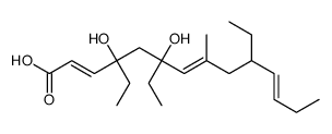 4,6-dihydroxy-8-methyl-4,6,10-triethyltetradeca-2,7,11-trienoic acid structure