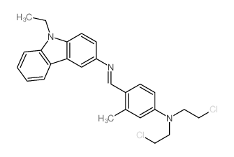 9H-Carbazol-3-amine,N-[[4-[bis(2-chloroethyl)amino]-2-methylphenyl]methylene]-9-ethyl- Structure