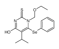 1-(ethoxymethyl)-6-phenylselanyl-5-propan-2-yl-2-sulfanylidenepyrimidin-4-one结构式